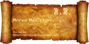Morva Márton névjegykártya