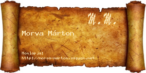 Morva Márton névjegykártya