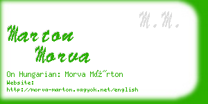 marton morva business card